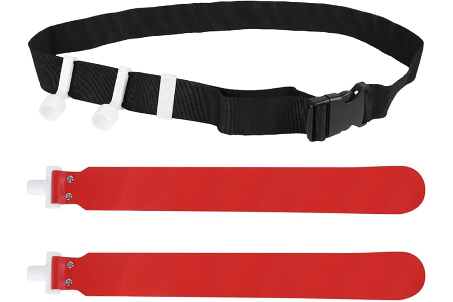 DONGKER Flag Football Belts,PVC Adjustable Football Waist Belt 2 Flags Release Buckle for Youth and Adults Training Equipment
