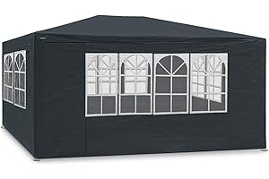 MaxxGarden Tente de Reception - Tonnelle de Jardin 3x4m - Barnum Pliant avec 6 Parois Enroulables - Tonnelle d’Exterieur imperméable – Rapide à Installer - pour Camping, Festival – Anthracite
