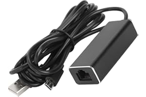 FASIENT1 Adaptateur Ethernet Micro USB vers RJ45, Adaptateur Ethernet 10 / 100Mbps avec Câble d'alimentation USB, Adaptateur Ethernet Fire Stick 4K, pour Clé TV