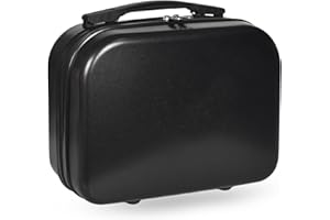 HNONOXY Handgepäck Kosmetikkoffer Schwarz Damen Make up Koffer & Beautycase, Schminkkoffer Friseurkoffer Kosmetiktasche, Aufbewahrung von Kosmetik, Herren Kinder Reiseetui aus ABS