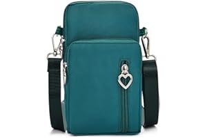 BRINNY Damska torebka, torba na ramię, torba na ramię, ze sztucznej skóry, 3 kieszenie na zamek błyskawiczny, uniwersalna torba na telefon komórkowy do zawieszenia, portfel na telefon komórkowy poniżej 7