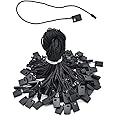 Bukela Hang Tag String Nylon Snap Lock Pin Loop Fastener Hook Ties Easy and Fast to Attach for Clothing Crafting,Price Tags and DIY (Black, 18cm-1000pcs)