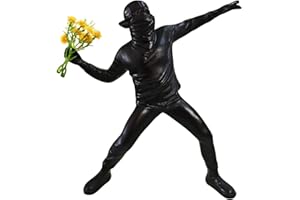 PIGPIGFLY Banksy Figur Skulptur,Figuren,Deko Wohnzimmer,Home Store Dekoration, Modern Abstract Kunst Skulpturen Deko, Bürodekorationen,Polyresin, Geschenk(Schwarz