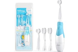 SEAGO SG-513 niebieska dziecięca soniczna szczoteczka do zębów, niebieska, 1 x AAA 1,5 V (brak w zestawie), 4 końcówki