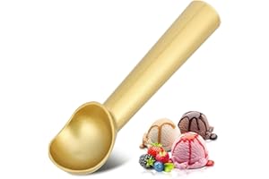 LIFHAP Eisportionierer,Gold Aluminium-Eislöffel,18 cm Einteiliger Design Antihaft-Eiskugelportionierer
