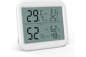 ORIA Digitales Thermo Hygrometer, Großer LCD Thermometer Innen, Temperatur Luftfeuchtigkeit Messgerät mit MIN/MAX-Aufzeichnungen, ℃/℉ Schalter, Komfortanzeige, Ideal für Schlafzimmer, Büro, Küche