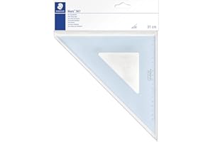 Staedtler Mars - Squadra 45 Gradi per Disegno Tecnico, Squadrette Piccole con Angoli Smussati e Bordo Righello, Squadre da Disegno Resistenti per Cancelleria e Materiale Scolastico, Cose per la Scuola