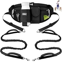 Elthmpr Joggingleine Hund Mit Bauchgurt - Freihndig Laufleine Mit Dual  Griffen & Elastischer Dmpfung