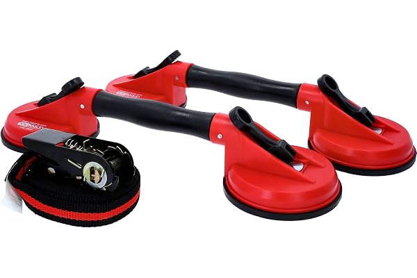 KS Tools 140.1010 Jeu de ventouse doubles pour Vitre ou pare-brise et sangle