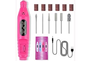 MU MIANHUA USB Nail Files 6 in 1 Manicure Nail Drill Polishing Tools Nail Clipper Set for Exfoliating Grinding Sharpening Remove Nail Polish Pen Shape Manicure Pedicure Set Acrylic Nail Care Tools