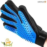 KIRANDO Professioneller Fellpflegehandschuh € 11,90 - zur sanften und Einfachen Entfernung Loser Tierhaare - Wie Eine Massage für Hund und Katze - Absolut geruchlos und Antistatisch in der Anwendung