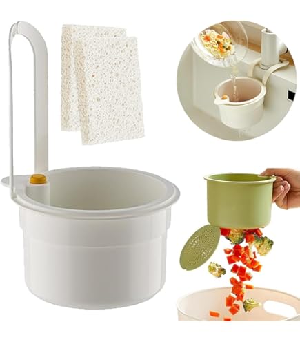 Abtropfkorb Zum Aufhängen Am Wasserhahn – Grün, Kunststoff, Mit Sieb & Press-to-Open-Deckel Für Die Küche