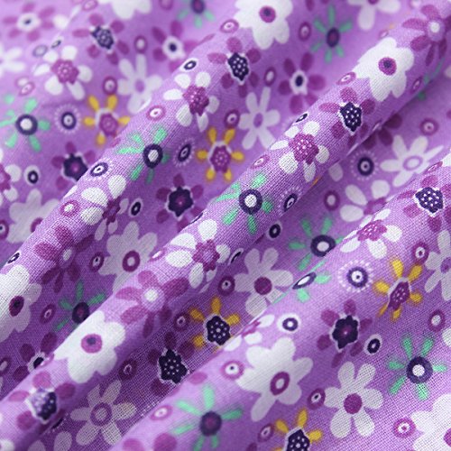 KING DO WAY Baumwollstoff 7X Stoffpakete Patchwork Stoffe Baumwolle Stoffreste Paket Stoffpakete Violett 50x50cm - 8