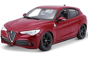 BBURAGO - Alfa Romeo Stelvio - realistyczny model samochodu w skali 1:24 (losowy wybór spośród dostępnych kolorów), oficjalna licencja Alfa Romeo, zalecany wiek: 3+ lat.