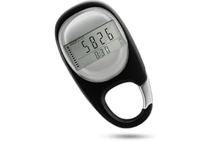 PTUI Pedometer Step Counter, Portable Sports Walking Pedometer with Clip, 3D Steps Counter for Walking with Activity Time 7 Days Memory Walking Distance Miles/km Exercise Fitness Activity Calorie