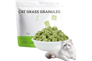 MUBUNI 25G Cat Grass Treats for Cats,Cat Grass Teething Granules,Freezed Drying C/at Grass Teething Granules Snacks,C/at Gr/ass Chew Gr/anules,Ca/t Dental Toys Gra/nules,Catnip Gran/ules for C/ats