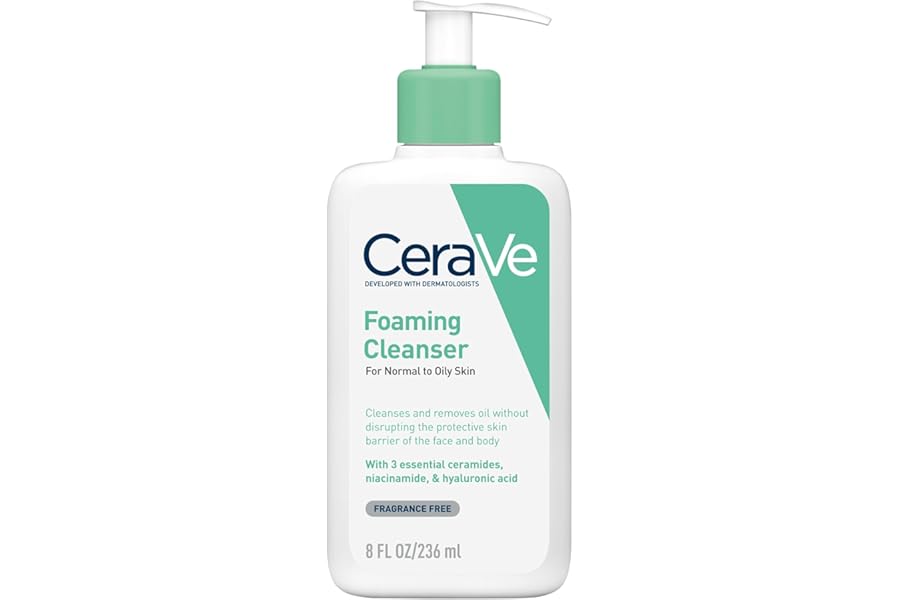 CeraVe Foaming Cleanser for Normal to Oily Skin with Niacinamide and 3 Essential Ceramides