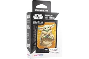 Gamegenic, Gwiezdne Wojny: Unlimited Premium Art Sleeve – Grogu, 60 rękawów Art Sleeves + 2 przezroczyste rękawy, kod koloru: szary
