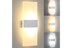 Lightsjoy 12W Applique da Parete Interno 3 Temperatura Colore Lampada da Parete LED Up Down Illuminazione da Parete per Camera da Letto Corridoio Soggiorno Scala 3000k / 4500k / 6000k