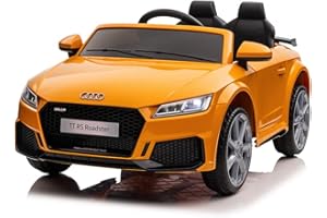 TOYSCAR ELECTRONIC WAY TO DRIVE Macchina Elettrica Per Bambini Audi TT RS Roadster Full Optional Auto Elettrica Per Bambini Telecomandata Sedile In Pelle Porte Apribili Doppio Motore Elettrico 12V TOYSCAR Gialla