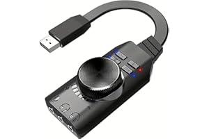 ULANSEN USB External Sound Card Virtual 7.1 Surround Sound Card Adapter with PUBG Sound Effects for PC/PS4/PS5/Mac/Gaming Headset,Plug and Play