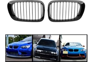 BESIDE_AUTO Grille de calandre noire brillante à clipser pour E46 2 portes coupé cabriolet avant facelift 1999–2002
