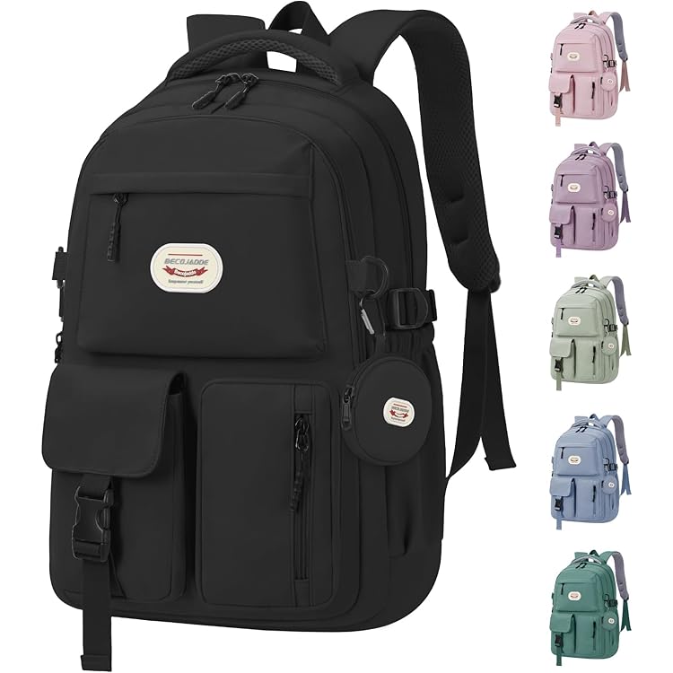 Makukke Middle School Backpacks For Teen Girls - Kawaii Anime Kids Bookbags Women Casual Daypack, Grijs, Casual