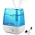 BEAR 6L Top Filling Humidifier, 28 dB Ultra Quiet for Babies and Plants, 35 Hours Running Time, with Aromatherapy Tray, 360° Stretchable Steam Nozzle, Automatic Shut-Off