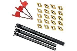 DAZZLEEX Lot de 3 barres d'alésage internes haute performance et 20 inserts pour une coupe efficace des matériaux