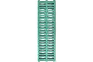 VIBEO Caniveau Exterieur Grille de Drainage de Tranchée Linéaire en Plastique, Couvercle de Drainage Extérieur Robuste pour Terrasse de Jardin, Garage, Filtres à Eau de Pluie Étroits pour Bloquer(Green,20cm