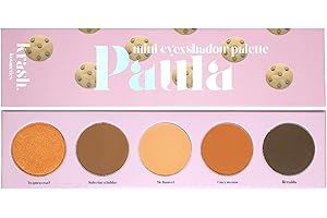KRASH KOSMETICS Paleta de Sombras de Ojos - Mini eyEXshadow Paula - 5 Tonos Super Pigmentados Larga Duración Mate Shimmer Glitter - Color Marron Nude Dorado - Espejo Incluido - Vegano y Cruelty Free