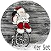 Produktbild matches21 Tischsets Weihnachten Platzsets MOTIV Weihnachtsmann fährt Einrad 4 Stk. Kunststoff abwaschbar rund, je Ø 38 cm