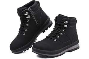 BRAVOVER Walking Boots Womens Ankle Boots Hiking Boots Waterproof Mid Calf Boots Lace up Zipper lightweight Non-Slip Outdoor Trekking Boots Work Boots for Women