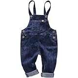 Echinodon Baby Latzhose Aus Baumwolle - Jeans Overall Für Jungen & Mädchen, Verstellbare Träger