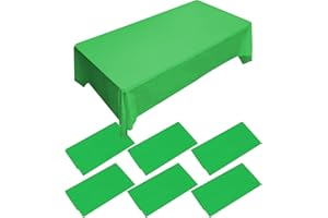 ZERITLOLEN 6 Packs Green Table Cloth | 54x108 inch | Plastic Table Cover Party | Plastic Tablecloth | Party Green Table Cloth Disposable Table Clothes for Parties, Christmas,Wedding,Birthday Parties Decorations