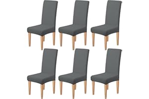 Dioxide Coprisedie con Schienale 6 pezzi Elasticizzato Copertura Della Sedia bi-elastico, Coprisedie Elasticizzati Lavabili Universale per Soggiorno, Cucina, Hotel, Festa, Ristorante, Banchetto