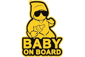 MTM Stickify Baby On Board Sticker For Cars, Saftey And Styling Sign Sticker - Yellow