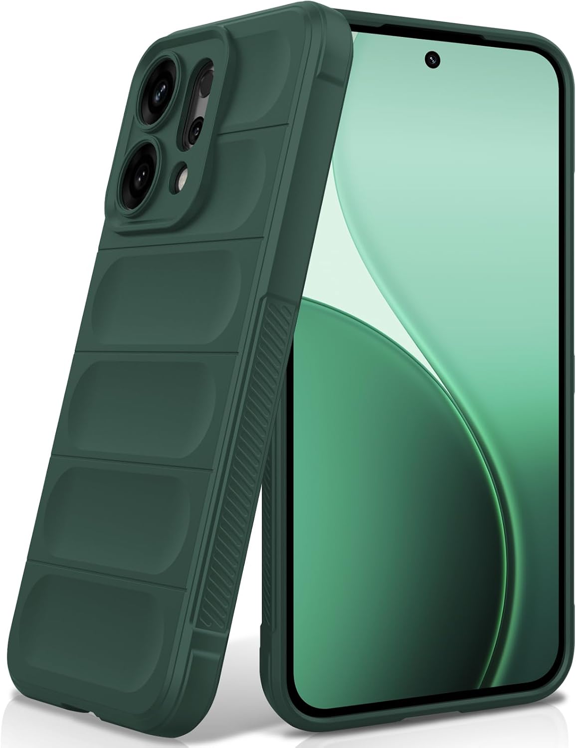 BonYonka Funda para OPPO Reno 14 5G, Case de Silicona Resistente a Golpes y Arañazos, Forro de Microfibra Suave, Funda Integral con Protección para La Cámara, Verde