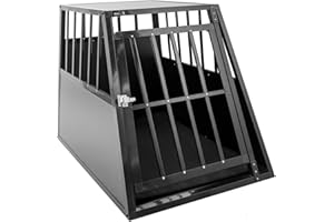 MaxxPet Cage pour Chien - Caisse De Transport pour Chien Pliable - 1 Porte - Cage Chien Voiture en Aluminium Pro - pour Chien Et Chat - 65x91x69 cm - Gris