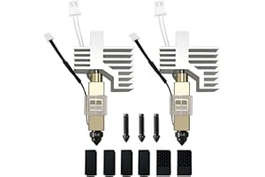 HzdaDeve 2PK 0.4MM Acero endurecido Cerámica Hotend para Centauri Carbon/Centauri Extrusora Kit Hot End con boquillas endurecidas extra 0,2 mm 0,4 mm 0,6 mm 2PK silicona cubierta y 2 cepillos de