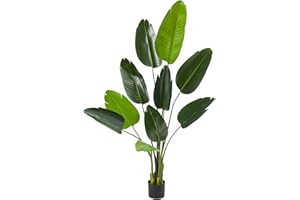 tectake® Árbol Artificial Realista Ave del Paraíso, Planta Artificial Grande para Decoración Hogar y Oficina, Arbol Artificia Interior con Hojas Artificiales Detalladas - 160 cm de Alto