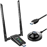 WLAN Adapter 1750Mbit/s, Techkey WLAN Stick für PC Dualband 2,42GHz/450Mbit/s 5,8GHz/1300Mbit/s USB WLAN Stick mit 5dBi High