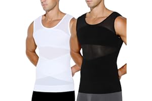 Casey Kevin Débardeur de Compression Homme Maillot de Corps Ventre Plat Homme sans Manche Gainant Minceur sous-vêtements Musculation Sport Top Body Shaper