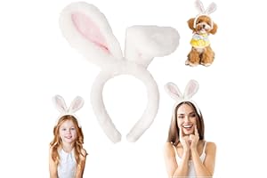 Moiuguli Hasenohren Haarreif, Hasenohren Kopfstück Crossdressing Zubehör, Haarschmuck, Hase Ohren Haarbänder für Erwachsene und Kinder, Plüsch Stirnbänder für Karneval, Ostern Party, Kostüm Cosplay