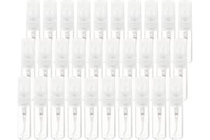 KEWUF 3ml Campioncini Profumi, 30 Pezzi Atomizzatore Profumo, Mini Flacone Spray, Riutilizzabile Tomizzatore Bottiglia di Profumo, Trasparenti Boccette Profumi Vuoti Viaggio, per Profumo Liquido