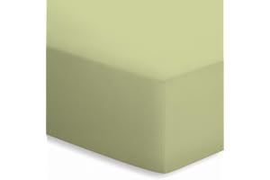 ‎SCHLAFGUT schlafgut Mako-Jersey Basic Spannbetttuch, Baumwolle, lind, 200 x 100 cm
