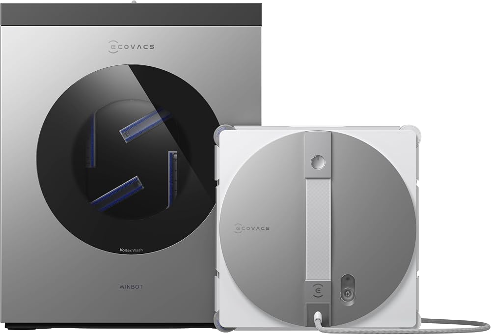 ECOVACS WINBOT W2S PRO OMNI Cam Silme Robotu, 10.000 Pa Güçlü Emiş, 6 Nozullu Otomatik Sprey, WIN-SLAM 4.0 Akıllı Rota Planlama, Çerçeveli ve Çerçevesiz Camlar