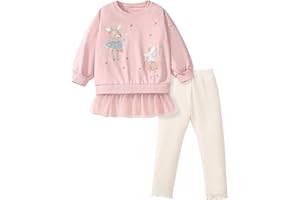 TCWWBB Mädchen Bekleidungsset Lange Tops Kinder Kleidung Baumwolle Langarm Sweatshirt Top+Leggings Rock Hose Einhorn Outfits Kleidung Set Kinder 2 Piece Set Größe 1-7 Jahre 92 98 104 110 116 122