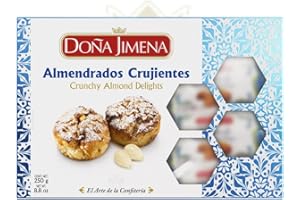 DOÑA JIMENA - Almendrados Crujientes, Calidad Suprema, Típico Dulce Navideño, Sabor auténtico, Para disfrutar, Receta Artesanal, 250g