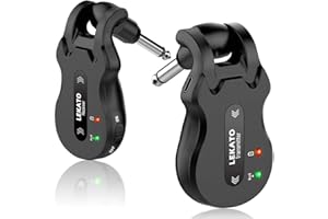 LEKATO - Sistema para guitarra inalámbrica de 5,8 GHz - Transmisor de guitarra digital con receptor incorporado, batería recargable, rango de alta frecuencia, para guitarra eléctrica y bajo